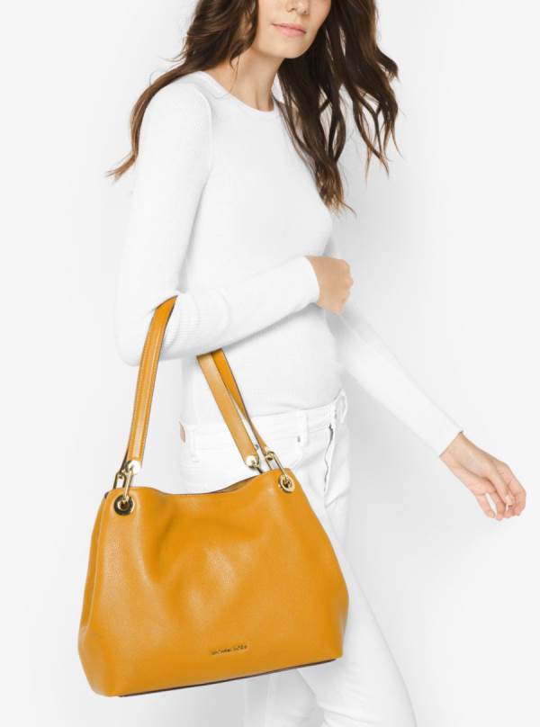 Damske Taška Cez Rameno Michael Kors Raven Large Leather Zlate - Kabelky Michael Kors Sleva | KOQWD-8951